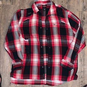 True religion flannel button up
